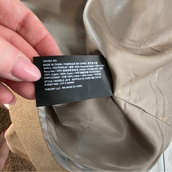 NWT THEORY Suffolk Single-breasted Overcoat In Elk Melange size M - Picture 10 of 10